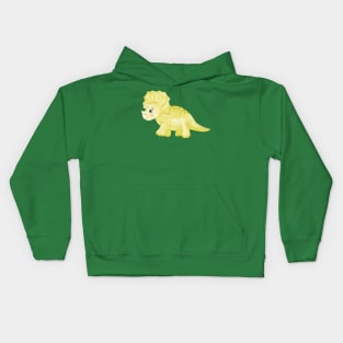 Green cute triceratops Kids Hoodie